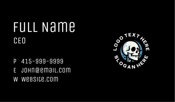 Skeleton Skull Avatar Business Card Design Image Preview