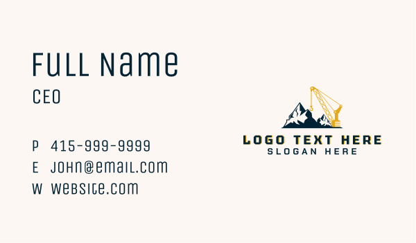 Industrial Construction Crane Business Card Design Image Preview