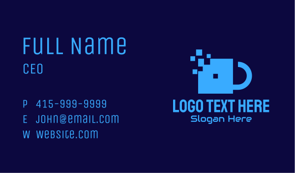 Blue Pixel Application Business Card Design Image Preview