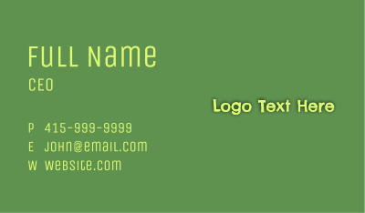 Green Pond Wordmark Business Card Image Preview