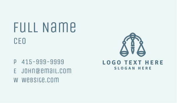 Blue Legal Lawyer Business Card Design
