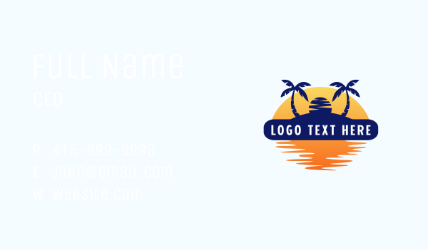 Summer Island Beach Business Card Design Image Preview