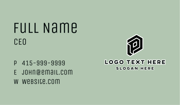 Geometrical Business Letter P Business Card Design Image Preview