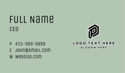 Geometrical Business Letter P Business Card Image Preview