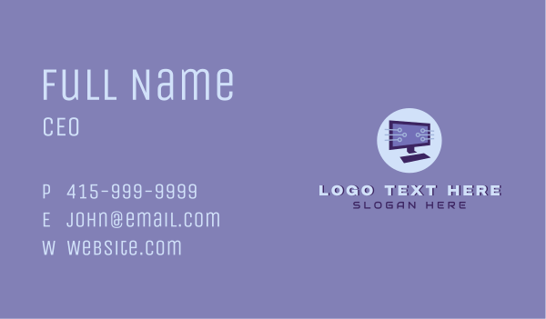 Cyber Tech Computer Business Card Design Image Preview