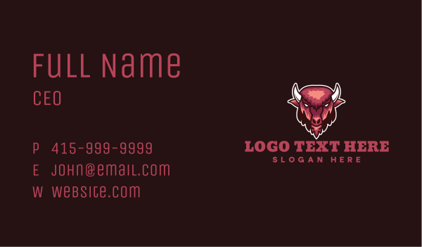 Animal Bison Ranch Business Card Design Image Preview