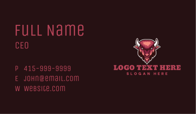 Animal Bison Ranch Business Card Image Preview