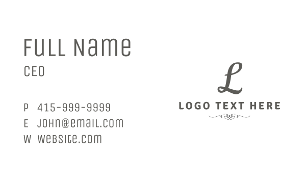 Elegant Lined Lettermark Business Card Design Image Preview