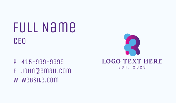 Modern Digital Letter R Business Card Design Image Preview