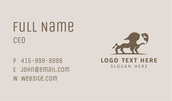 Native Bison Farm Business Card Design Image Preview