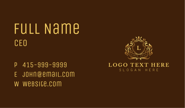 Shield Royal Crown Business Card Design Image Preview