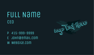 Graffiti Spray Art Wordmark  Business Card Image Preview