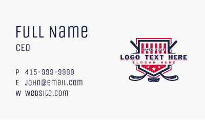 Hockey Club Tournament Business Card Image Preview