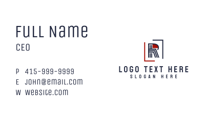 Stripes Letter R Architecture  Business Card Image Preview