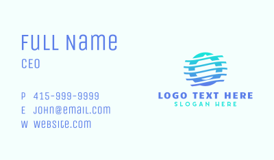 Gradient Waves Droplet Business Card Image Preview