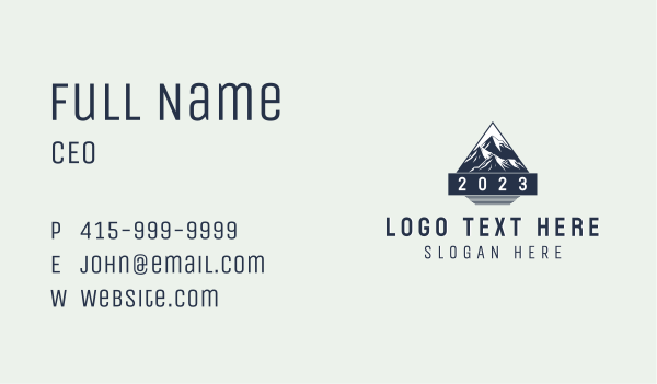 Trekking Mountain Peak Business Card Design Image Preview