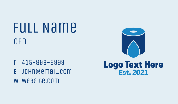 Water Tissue Roll Business Card Design Image Preview
