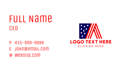 America Star Stripes Flag Business Card Image Preview