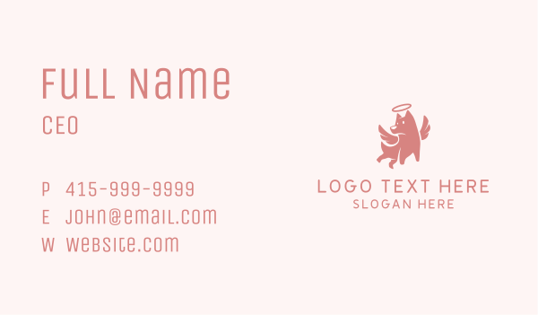 Angel Dog Veterinary Business Card Design Image Preview