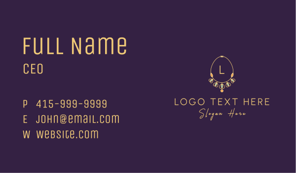 Fashion Jewelry Boutique Letter Business Card Design Image Preview