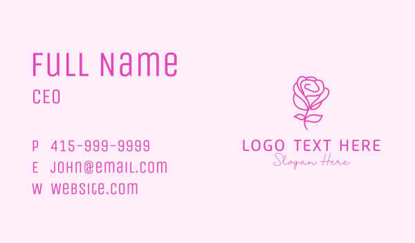 Pink Rose Flower Business Card Design Image Preview