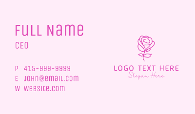 Pink Rose Flower Business Card Image Preview