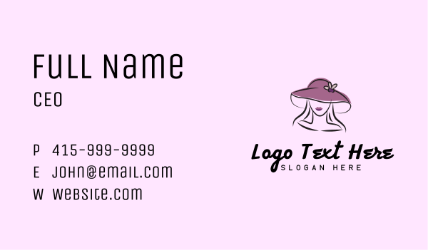 Classy Woman Hat Business Card Design Image Preview