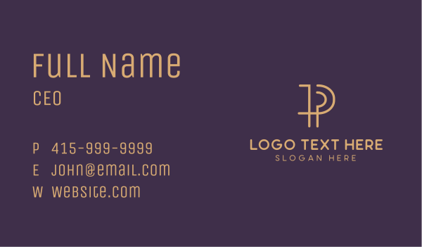 Minimal P Lettermark Business Card Design Image Preview