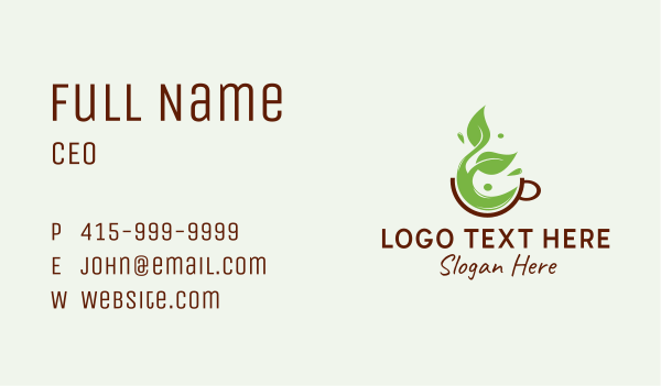 Herbal Green Tea  Business Card Design Image Preview
