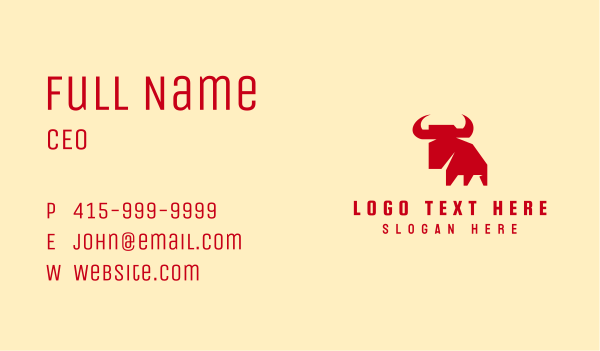 Red Bull Team Mascot  Business Card Design Image Preview