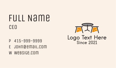 Bar Table Beer  Business Card Image Preview