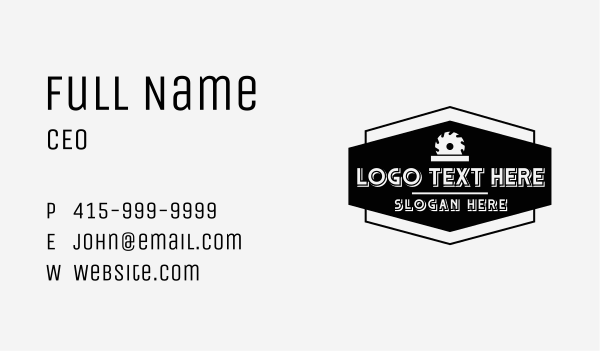 Table Saw Carpentry Business Card Design Image Preview