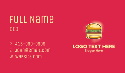 Pop Art Burger  Business Card Image Preview