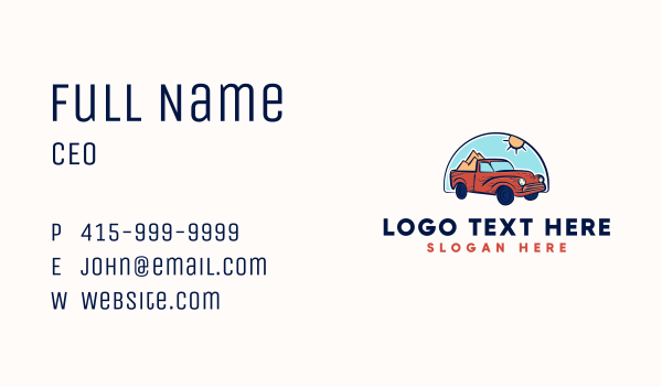 Car Truckload Travel Business Card Design Image Preview