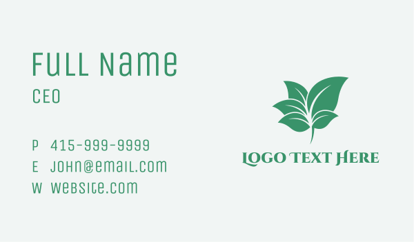 Organic Leaves Garden Business Card Design Image Preview