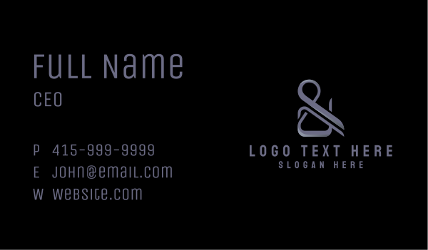 Stylish Ampersand Lettering Business Card Design Image Preview