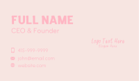Cute Feminine Wordmark Business Card Design