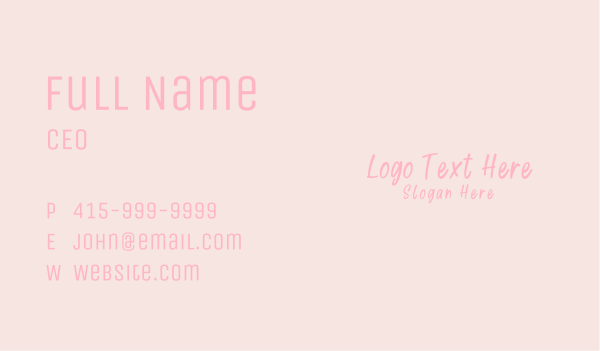 Cute Feminine Wordmark Business Card Design Image Preview