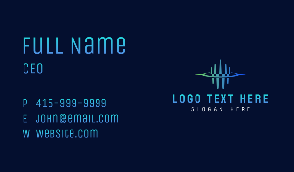 Soundwave Audio Tech Business Card Design Image Preview