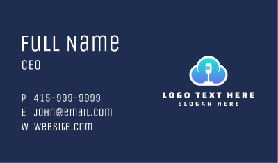 Gradient Mic Cloud Business Card Image Preview