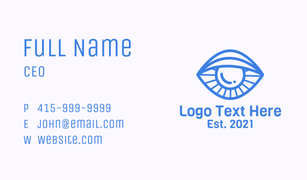 Clam Eye Line Art Business Card Design Image Preview