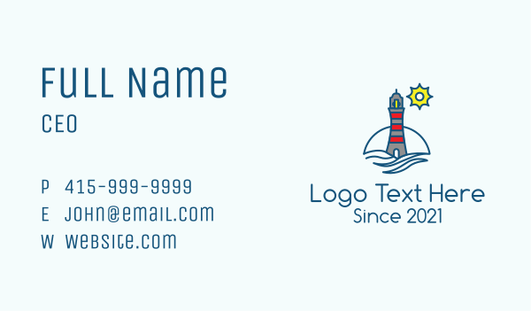 Lighthouse Coastal Tower Business Card Design Image Preview