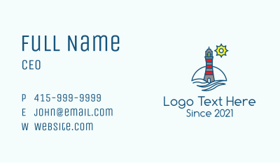 Lighthouse Coastal Tower Business Card Image Preview
