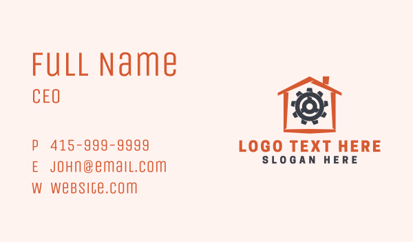 Residential House Gear Business Card Design Image Preview