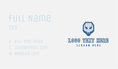 Skull Tech Pixel Business Card Image Preview