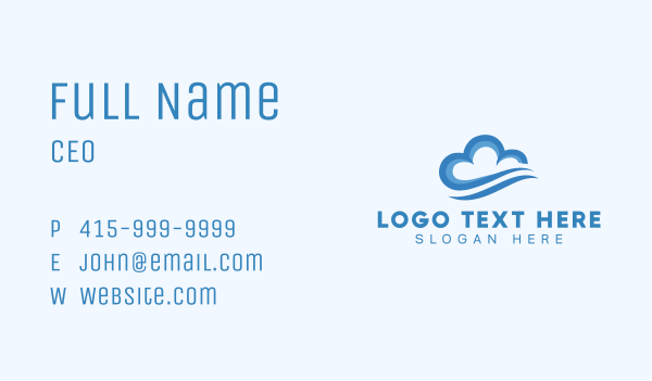 Tech Digital Cloud Business Card Design Image Preview