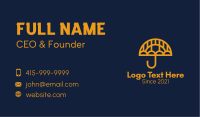 Minimalist Yellow Umbrella Business Card Image Preview