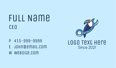 Toucan Maintenance Wrench Business Card Image Preview