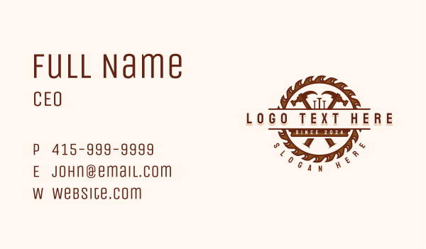 Saw Hammer Carpentry Business Card Design Image Preview