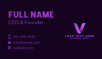 Letter V Digital Marketing Agency Business Card Preview